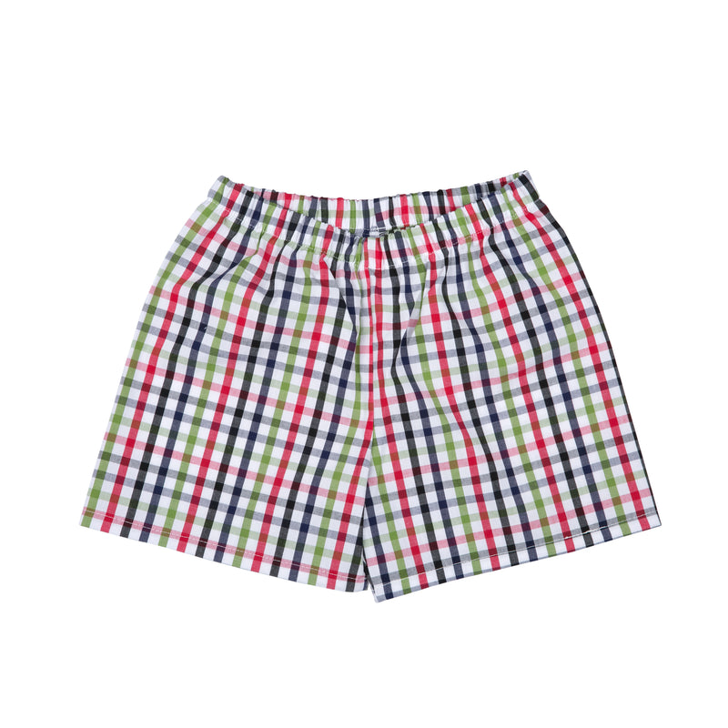 JONATHAN SHORTS IN GREEN AND RED CHECKS