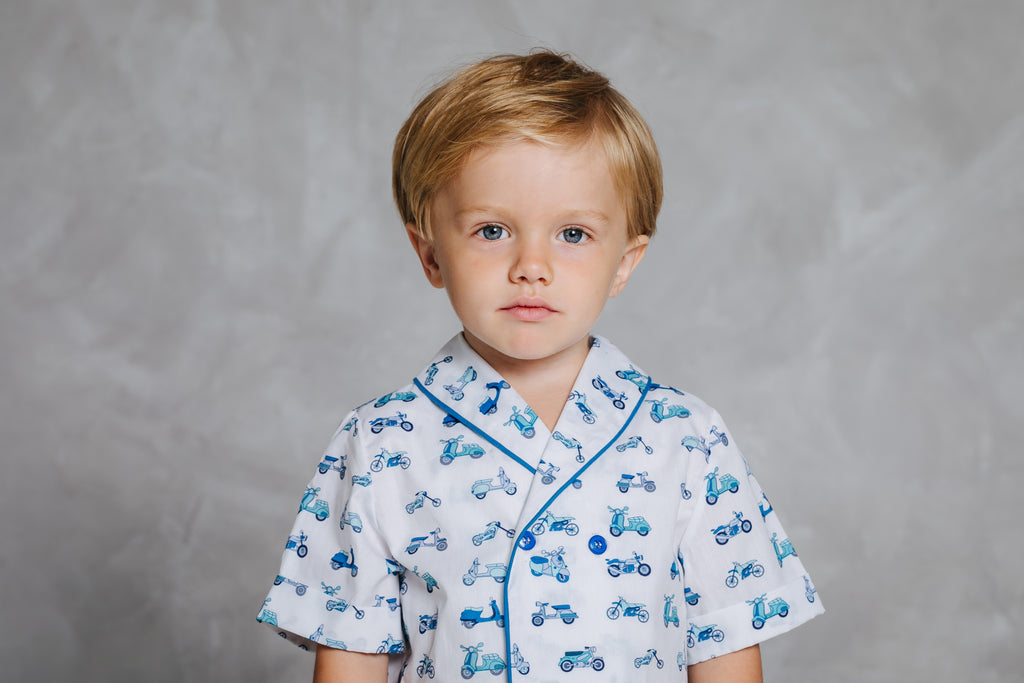 Adorable boys’ cotton pyjama set Samuel with car print